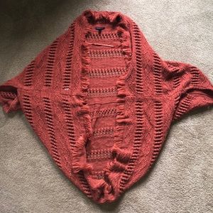 american eagle dark orange cardigan